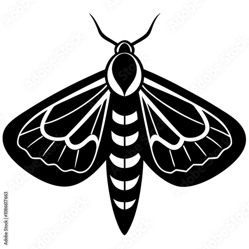 black and white moth