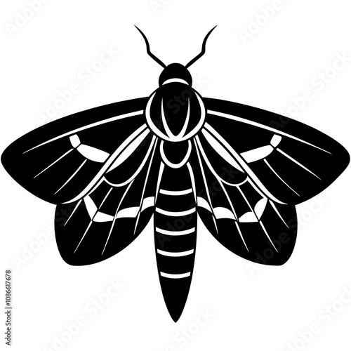 black and white moth