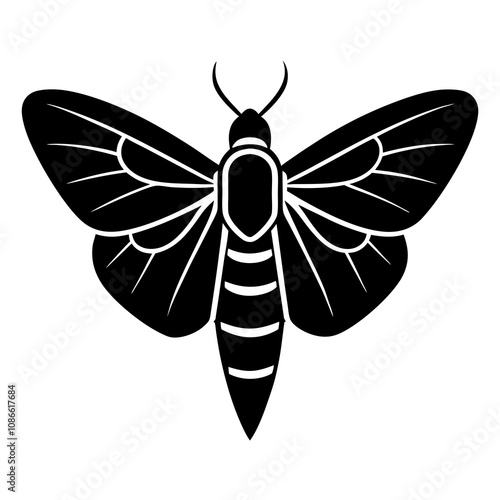 black and white moth