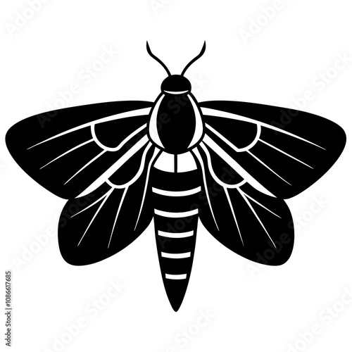 black and white moth