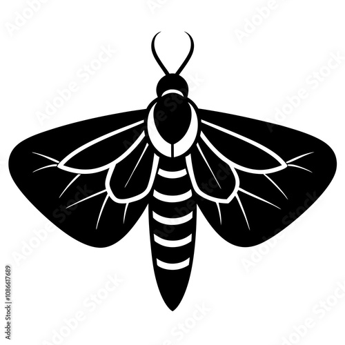 black and white moth