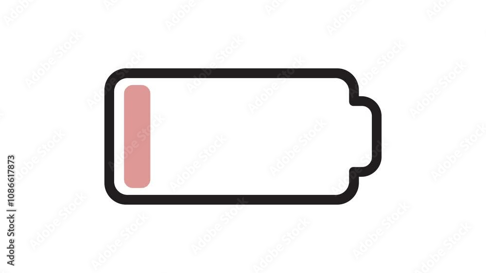 Charging battery icon. Video template. Green Screen. Charging battery icon. Video template. Green Screen.