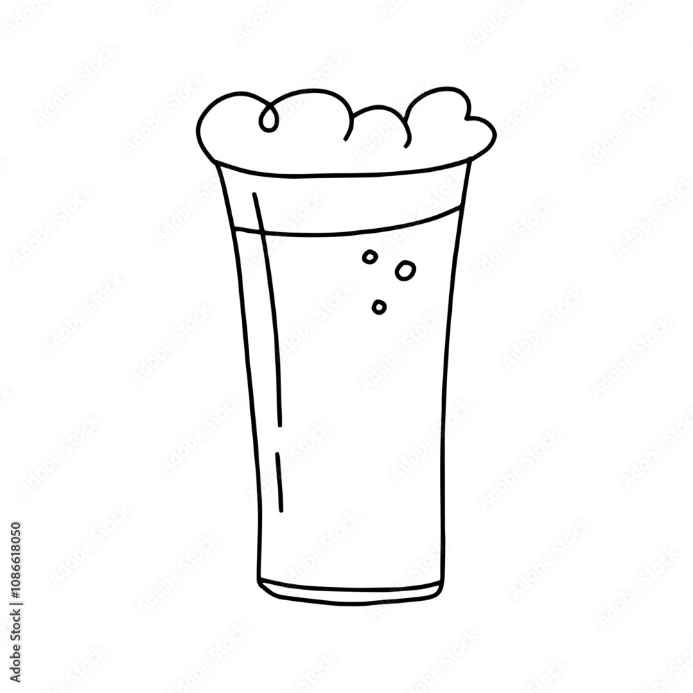 Glass of beer in doodle style. Vector isolated on white background. Glass of beer in doodle style. Vector isolated on white background.
