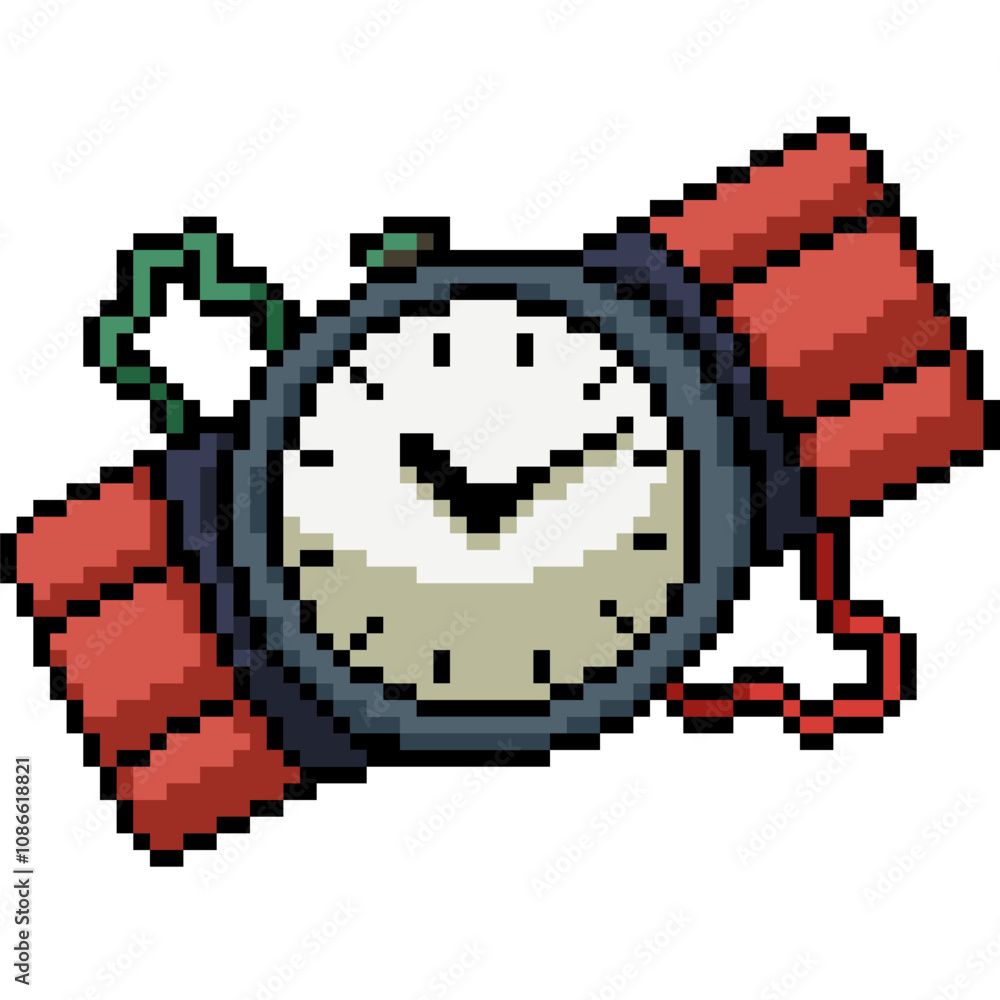Fototapeta premium pixel art of time bomb dynamite