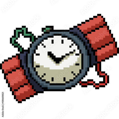 pixel art of time bomb dynamite