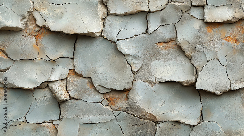 A weathered concrete surface texture showing visible cracks, worn-out edges, and a distressed appearance, emphasizing the natural aging of the material A weathered concrete surface texture showing visible cracks, worn-out edges, and a distressed appearance, emphasizing the natural aging of the material