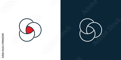 Creative spin button logo and crescent like circle