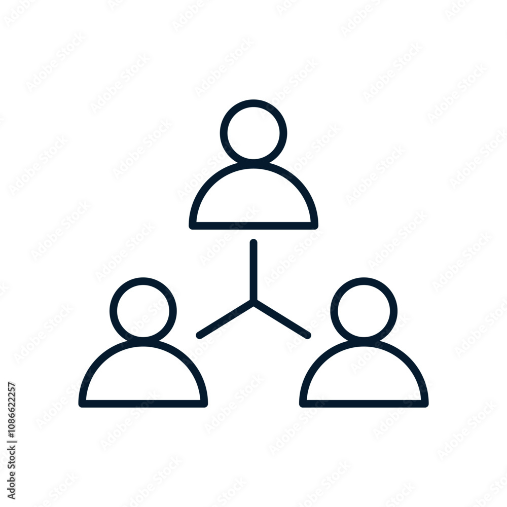 Concept of business team, manager. Vector linear icon isolated on white background. Concept of business team, manager. Vector linear icon isolated on white background.