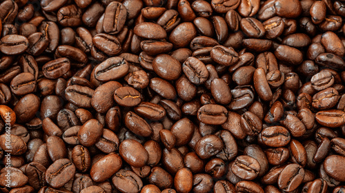 Close-up of roasted coffee beans. Roasted coffee robusta beans food concept
