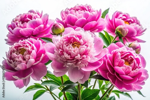 Wallpaper Mural Isolated peony blossoms, vibrant AI-rendered portraits. Torontodigital.ca