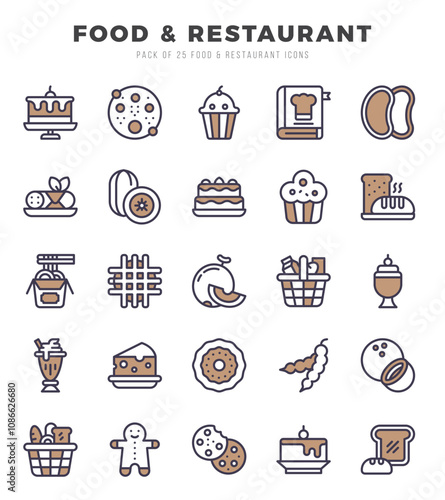 icons set. Food and Restaurant for web. app. vector illustration.