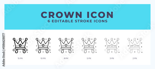 Crown vector icon for web and app. Editable stroke vector illustration