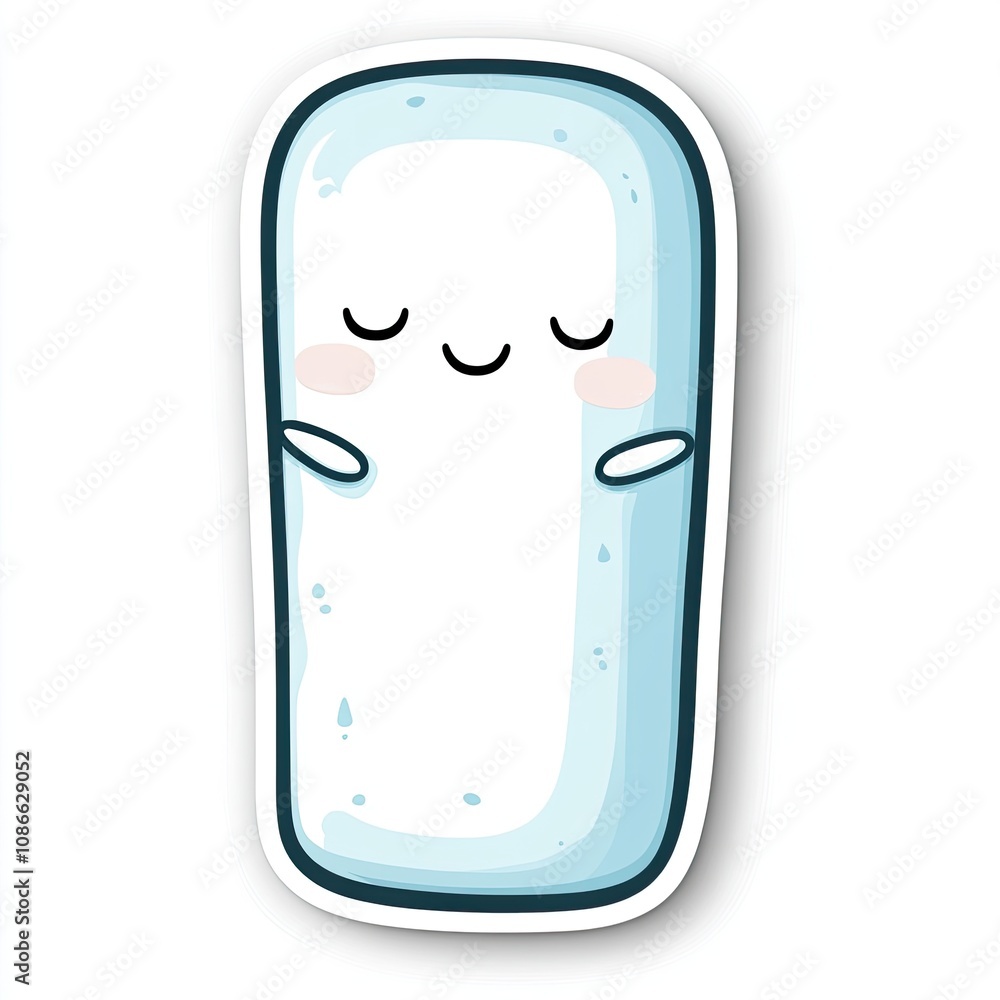 A Cute Cartoon Character Shaped Like a Pill with a Happy Expression A Cute Cartoon Character Shaped Like a Pill with a Happy Expression