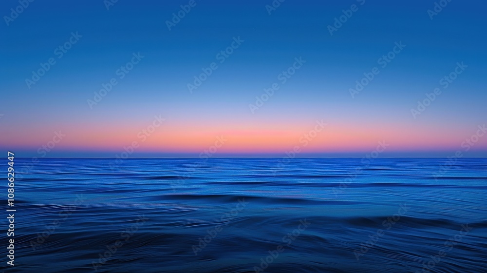 Tranquil Ocean at Dusk with Beautiful Color Gradients Tranquil Ocean at Dusk with Beautiful Color Gradients