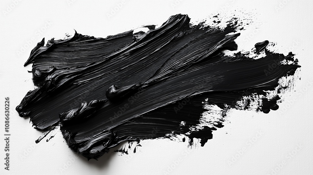 Clay or charcoal face mask stroke isolated on white Clay or charcoal face mask stroke isolated on white