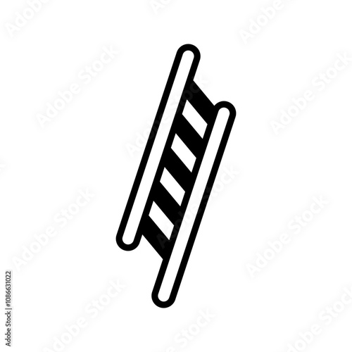 Line metal ladder icon outline and black vector. Wood step. Stair up