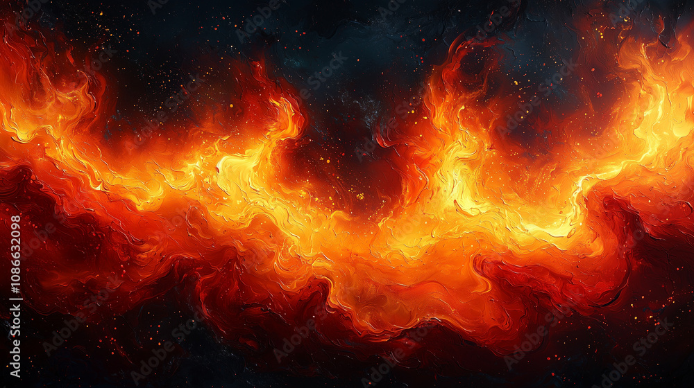 A fiery texture with intense flames and glowing embers, creating a dramatic, heat-filled atmosphere, perfect for fire, heat, and dynamic design projects.
A fiery texture with intense flames and glowing embers, creating a dramatic, heat-filled atmosphere, perfect for fire, heat, and dynamic design projects.