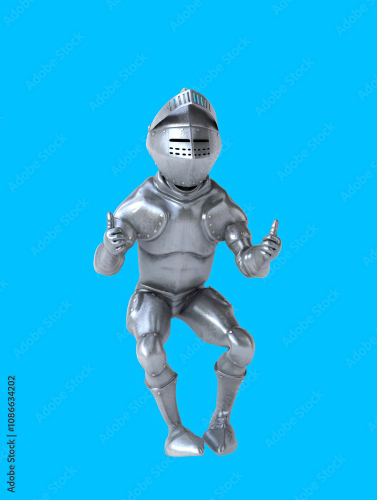 Fun cartoon knight with thumbs up and down Fun cartoon knight with thumbs up and down