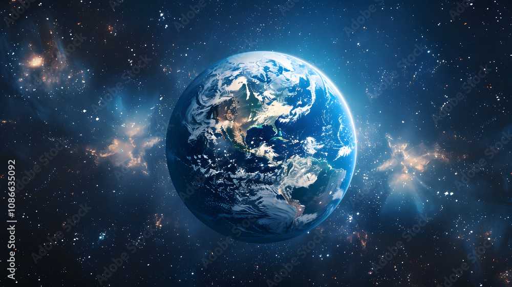 Planet earth in outer space Planet earth in outer space