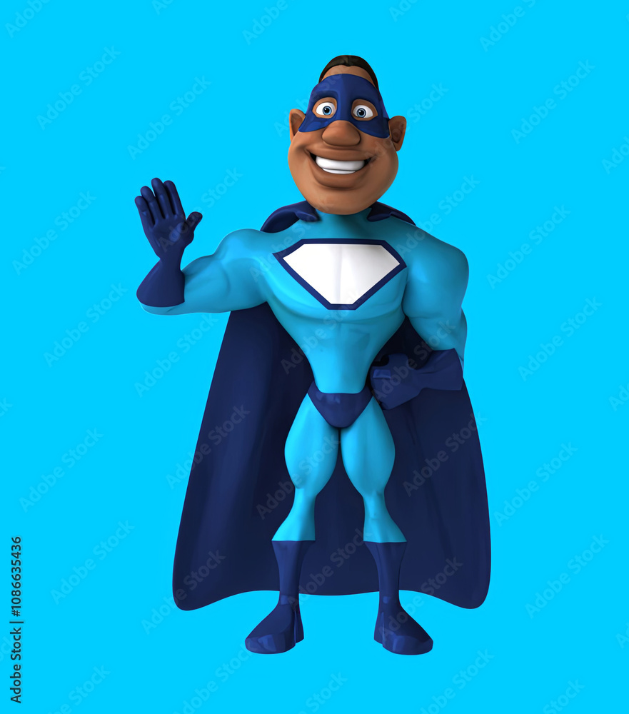 Fototapeta premium Fun 3D cartoon superhero