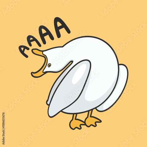 Screaming Seagull 1 Animal Meme Sticker T-shirt Vector Cute Illustration
