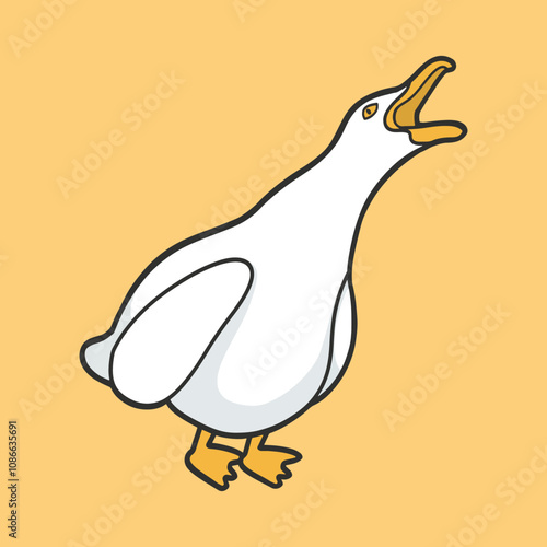 Screaming Seagull 2 Animal Meme Sticker T-shirt Vector Cute Illustration