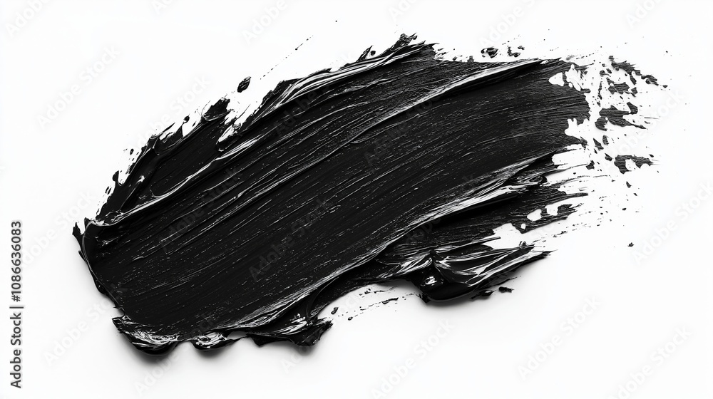 Clay or charcoal face mask stroke isolated on white Clay or charcoal face mask stroke isolated on white