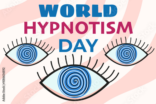 World Hypnotism Day Illustration. Flat Style Vector Design Celebrating Hypnosis and Mind Wellness