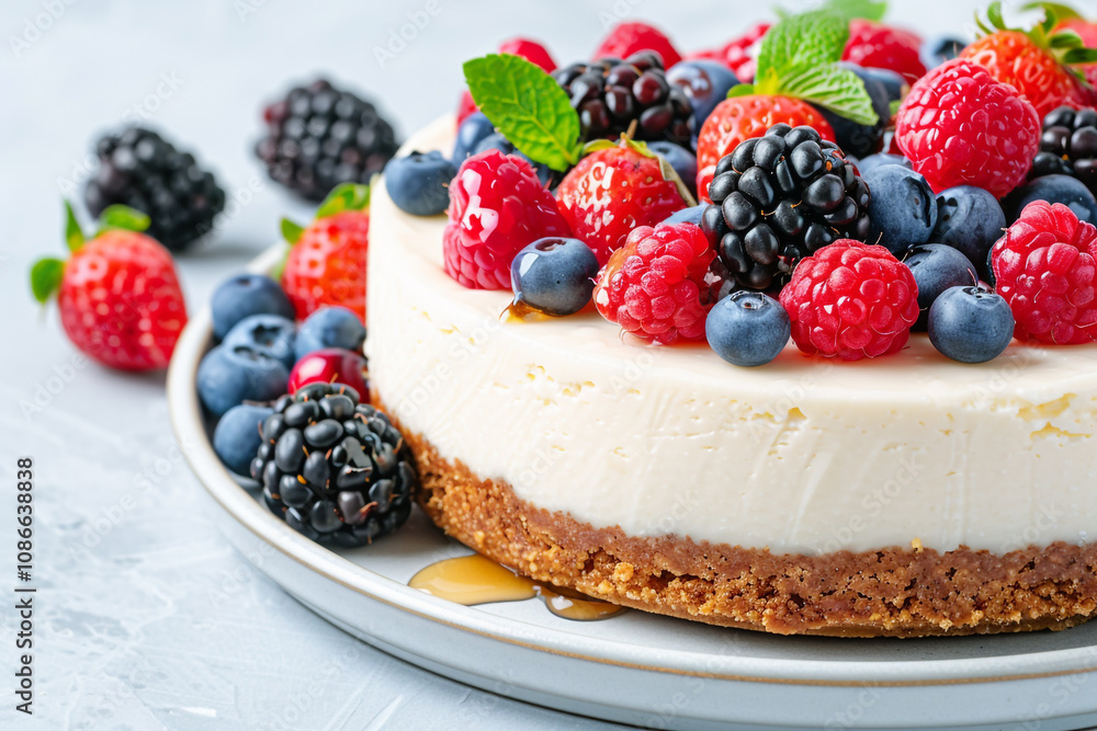 Decadent Cheesecake with Fresh Fruit Topping Decadent Cheesecake with Fresh Fruit Topping