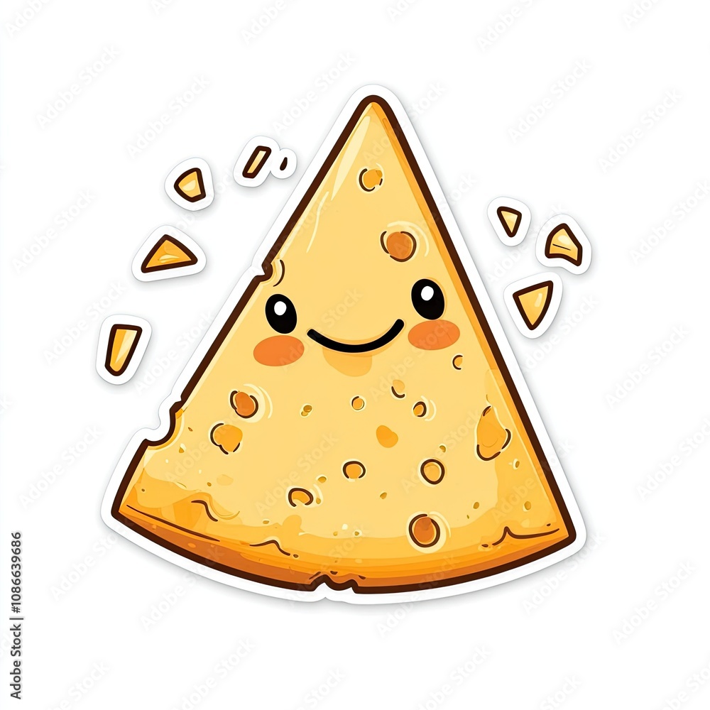Smiling Cheese Wedge Cartoon Character with Crumbs Smiling Cheese Wedge Cartoon Character with Crumbs