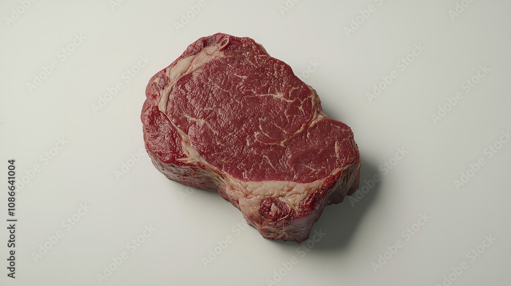 Raw Beef Steak on White - Top View - 16K Resolution Raw Beef Steak on White - Top View - 16K Resolution