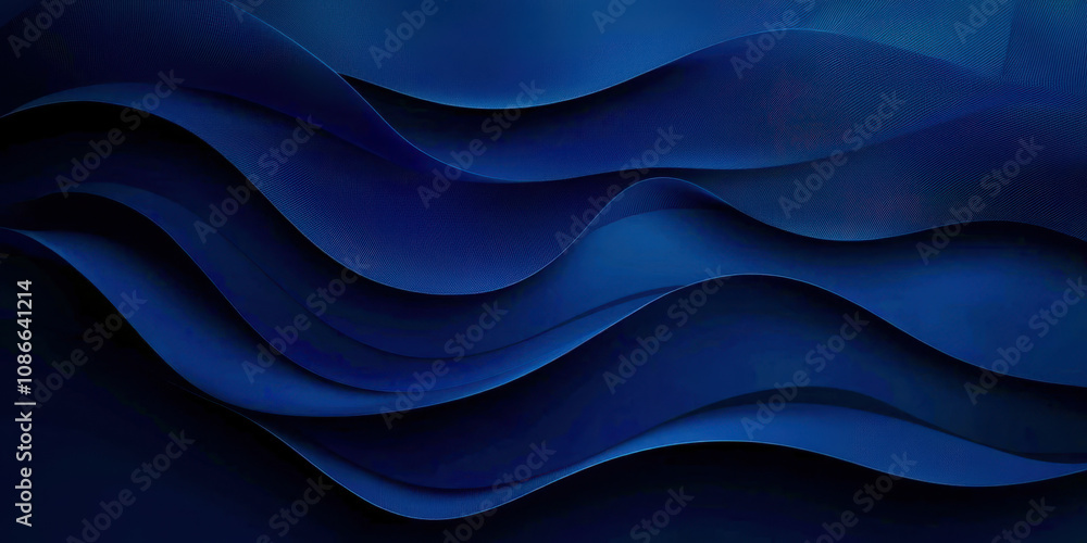 The image is a blue wave with a dark blue background The image is a blue wave with a dark blue background