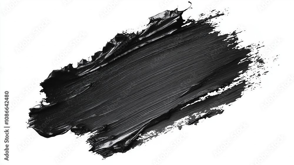 Clay or charcoal face mask stroke isolated on white Clay or charcoal face mask stroke isolated on white
