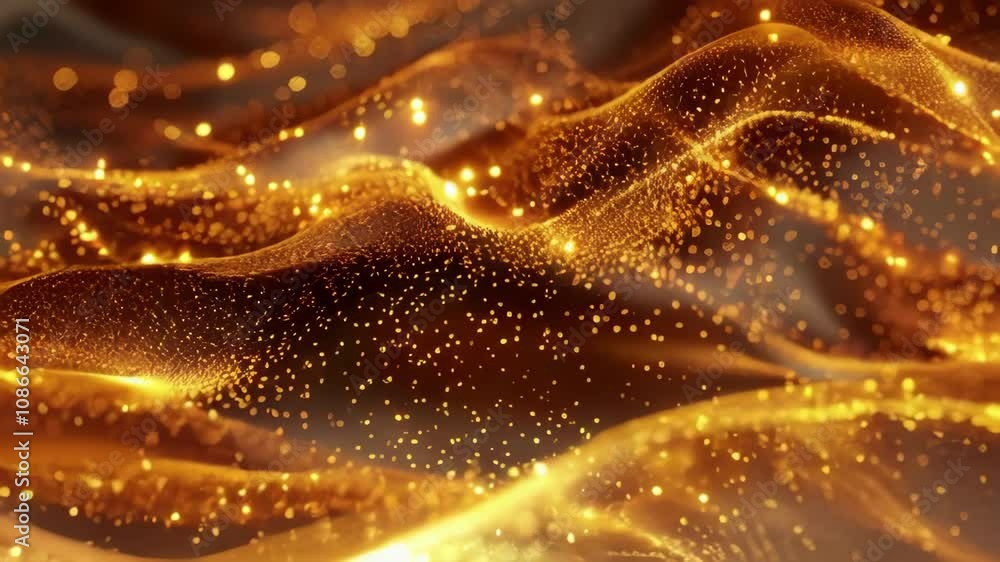 Abstract Waves of Particles with Bokeh and dust sparks Christmas Background Abstract Waves of Particles with Bokeh and dust sparks Christmas Background