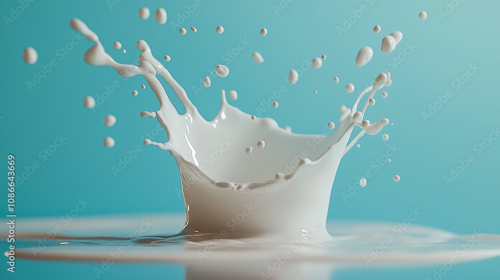 Captivating Splash of Milk on a Vibrant Background Captured in High Definition, Showcasing the Beauty and Fluidity of Dairy in a Stunning Visual Display Captivating Splash of Milk on a Vibrant Background Captured in High Definition, Showcasing the Beauty and Fluidity of Dairy in a Stunning Visual Display