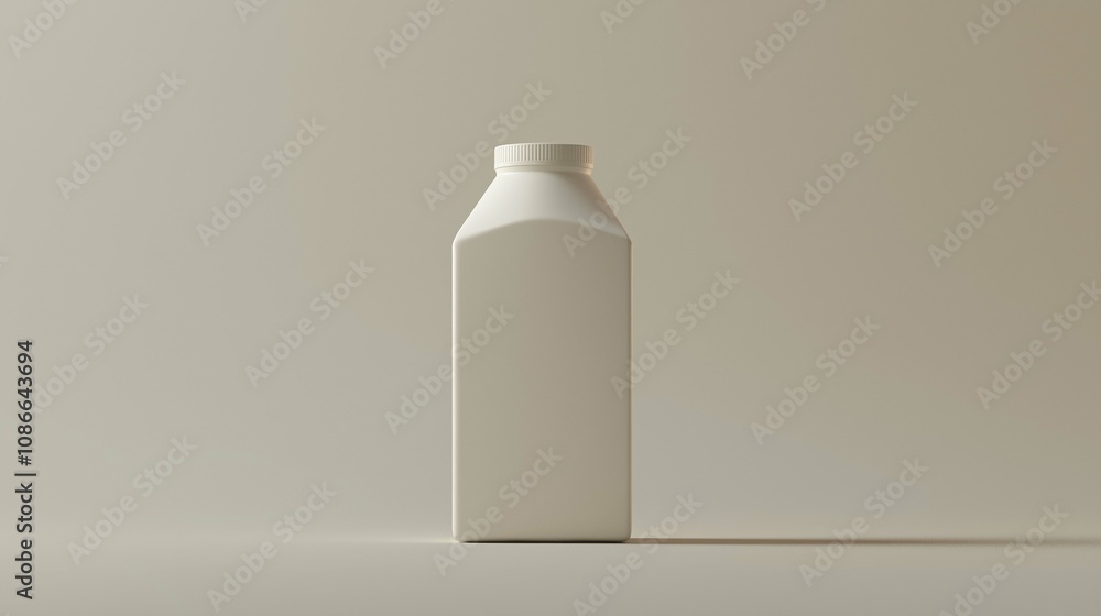 Minimalist Milk Carton Mockup on Soft Neutral Background for Product Display and Branding in Advertising or Graphic Design Projects Minimalist Milk Carton Mockup on Soft Neutral Background for Product Display and Branding in Advertising or Graphic Design Projects