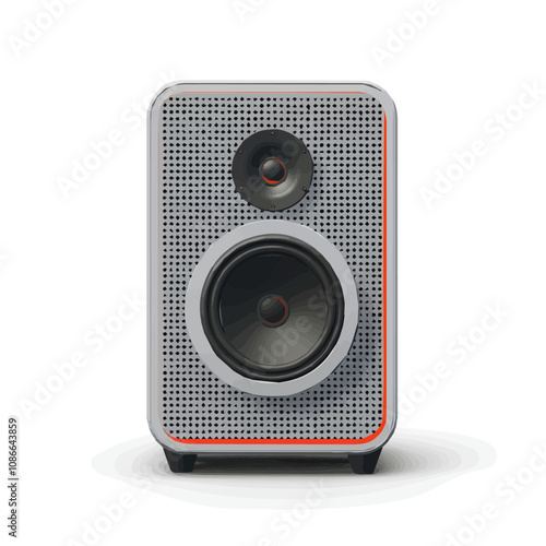 Simple flat 2D icon portable speaker isolated on a white background, vector, flat design, animation design, vector, animation design, simple flat 2D icon, minimalist icon, AI flat 2D, icon