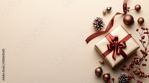 Abstract holiday ribbons framing dynamic giftthemed sale percentages, Christmas Offers, artistic luxury