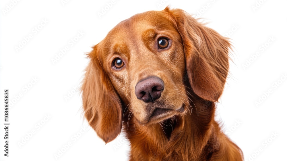 Golden Retriever Portrait with Inquisitive Eyes Golden Retriever Portrait with Inquisitive Eyes
