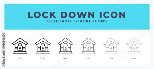 Lock down line icon. For web. And mobile app. Vector illustration.
