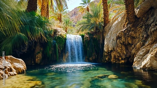 Waterfall in a Desert Oasis