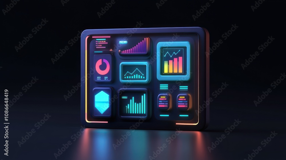 A futuristic dashboard displaying various data visualizations and analytics. A futuristic dashboard displaying various data visualizations and analytics.