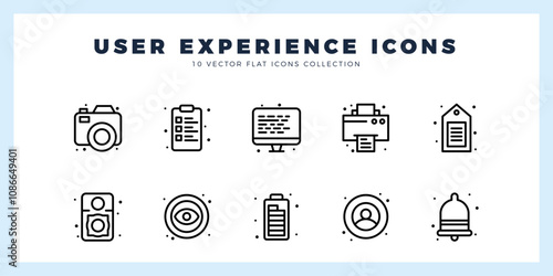 10 User Experience Lineal icon pack. vector illustration.