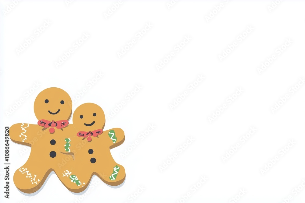 Fototapeta premium christmas gingerbread man background with space for text