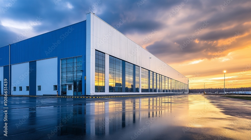 Modern architecture with reflection in water at sunset creating a peaceful scene Modern architecture with reflection in water at sunset creating a peaceful scene