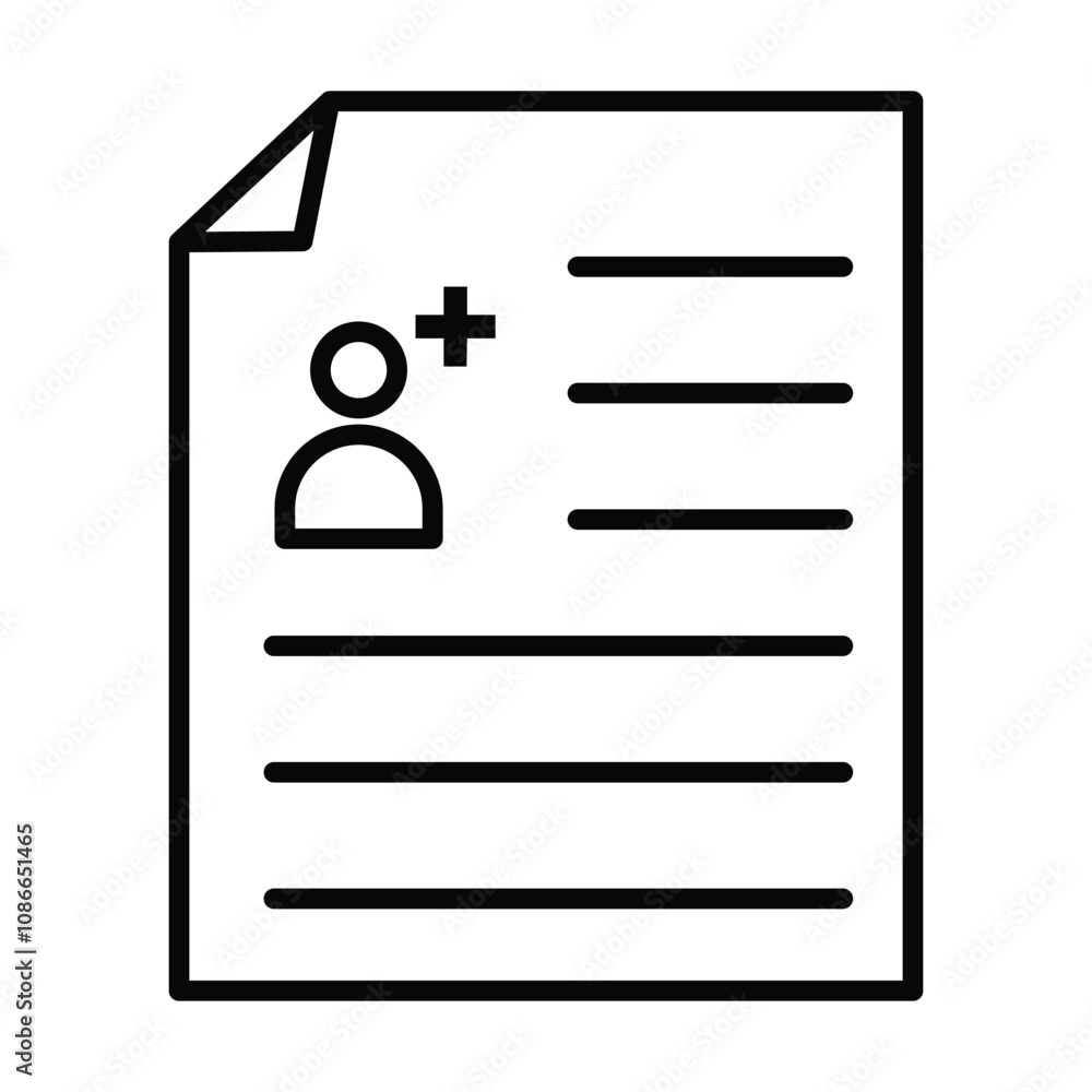 Patient history icon vector on white background Patient history icon vector on white background