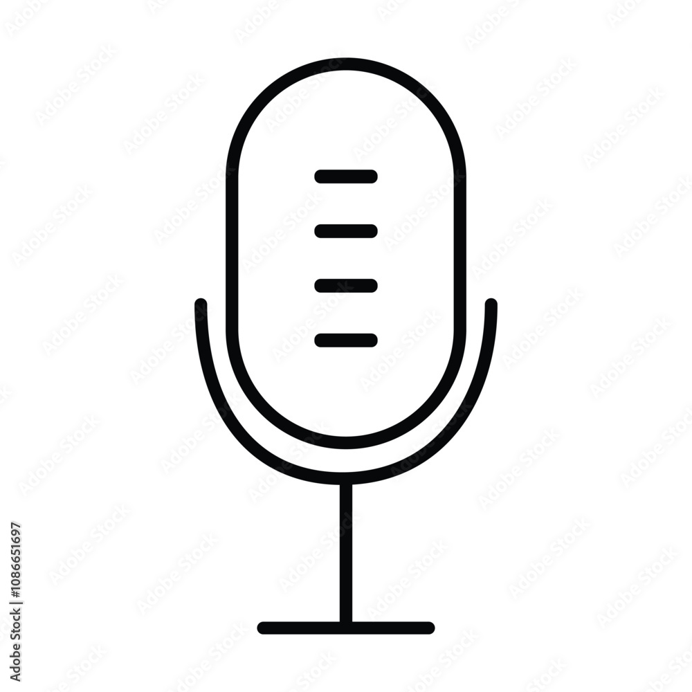Mike icon vector on white background Mike icon vector on white background