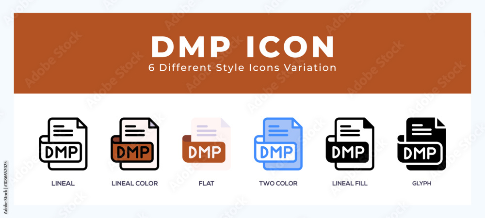 Dmp file icons set of simple vector illustration. Dmp file icons set of simple vector illustration.