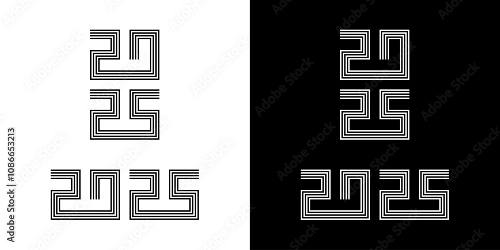 2025 number icon outline set. calendar design. vector illustration