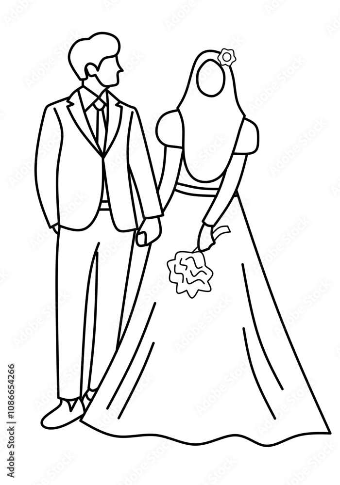 Fototapeta premium bride and groom in wedding